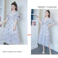 Summer Dress Loose Chiffon Floral Small Fresh Summer Mid-length Large Size Chiffon Dress Large Skirt Fabric Light and Breathable