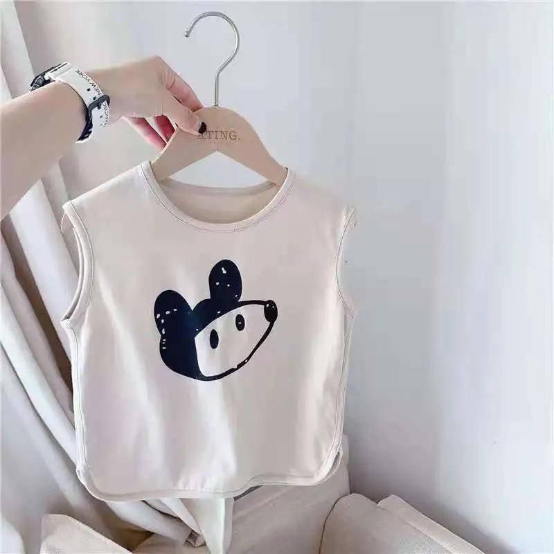 Summer Kids Cute Children's Vest Summer Thin Korean Version Loose Boys and Girls Printed Animal Sleeveless Vest Outer Wear