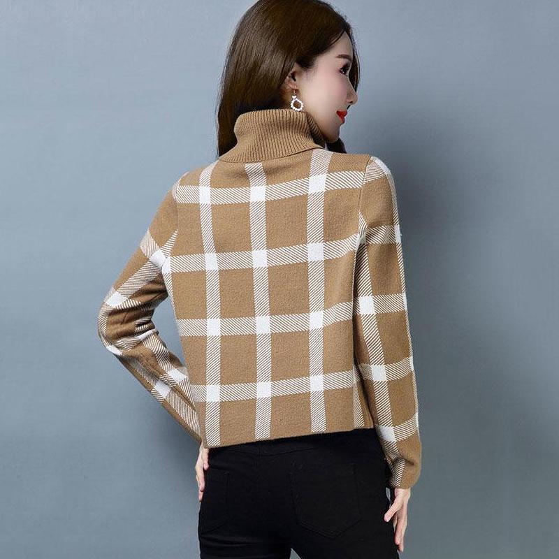 Autumn and Winter High-neck Short Sweater Fashion Korean High-waist Blouse Pullover Loose Plus Size Women's Sweater