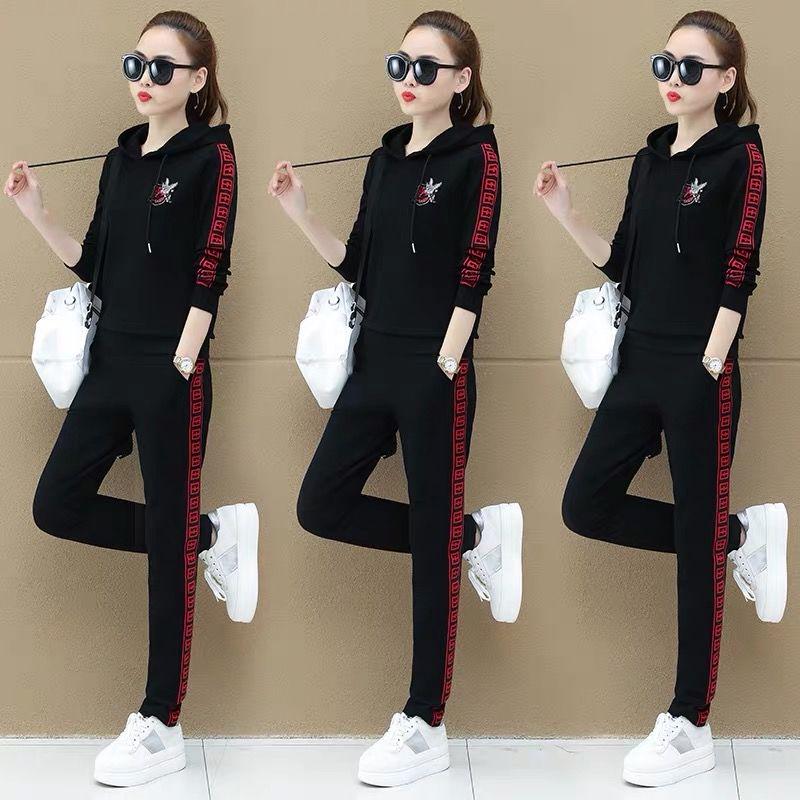 Long-sleeved Casual Sweatshirt Set Large Size Spring and Autumn Women's Set
