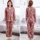Women's Long Sleeve Floral Printed Pajamas Set Spring Autumn Casual Sleeping Suit Loose Comfortable Home Wear Pants Blouses Two Piece Set