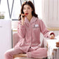Pajamas Women's Flannel Thickened Plus Velvet Coral Fleece Warm Pajamas Suit Fabric Is Soft Breathable Non-balling and Non-fading