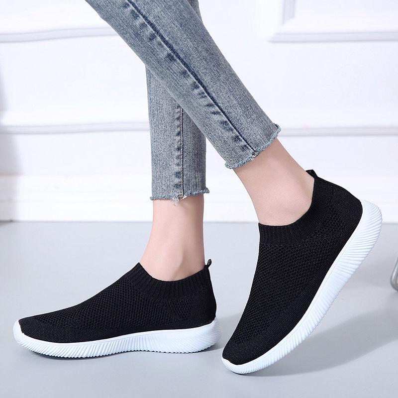 2020 Women Sneakers Fashion Socks Shoes Casual White Sneakers Summer Knitted Vulcanized Shoes Women Trainers Tenis Feminino