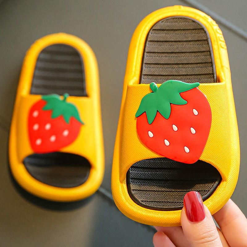 Children's Slippers Girls Cute Strawberry Non-slip Soft Bottom 3 Years Old Household Children's Sandals Slippers Summer