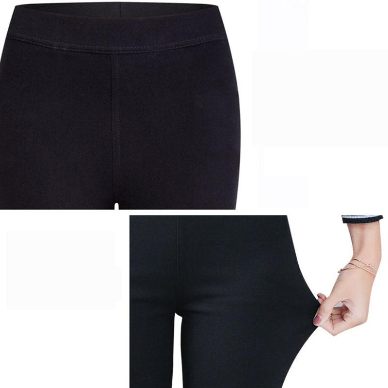 Korean Version of Autumn and Winter Feet Pants Women Plus Velvet Nine-point Leggings Outer Wear High-waist Stretch Slim Slimming Casual Pants