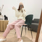 Winter Lazy High Collar Thick Vertical Stripes Loose Thin Sweater Women Bottoming Shirt