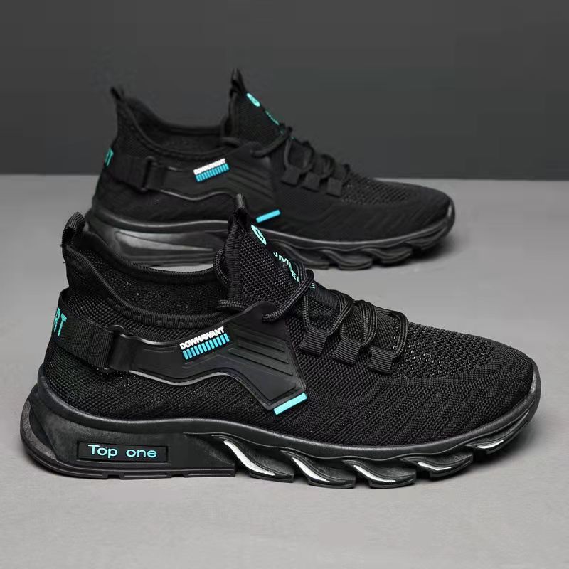 Summer Men's Shoes Breathable Casual Sports Shoes Running Shoes Mesh Shoes Flying Knitted Shoes