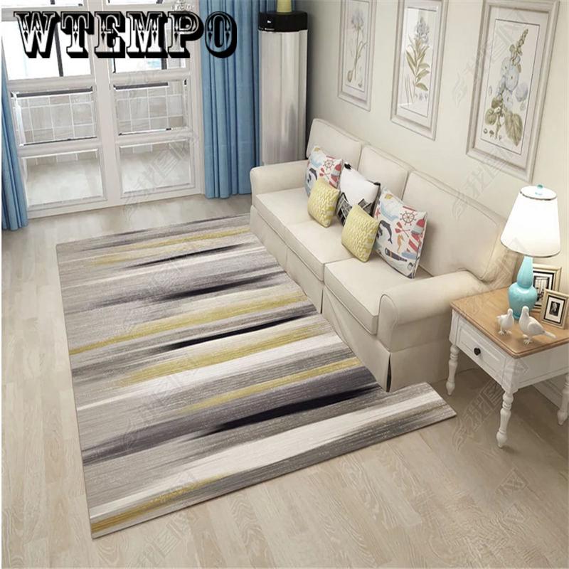 Floor Mat Brief Style Geometric Pattern Washable Soft Carpet