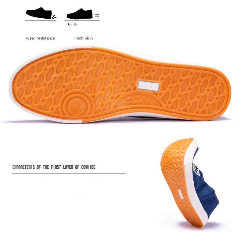 Spring and Autumn Men's Casual Shoes Old Beijing Denim Canvas Shoes Trendy Fashion Non-slip Beef Tendon Sole Shoes