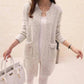 Autumn Loose Mid-length Sweater Fashion Knitted Cardigan Jacket Versatile Simple Female Tops
