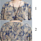 WTEMPO Plus Size Ladies Dress Summer 3/4 Sleeve Round Neck Long Dress Casual Bohemia Long Robe Mid-calf Length