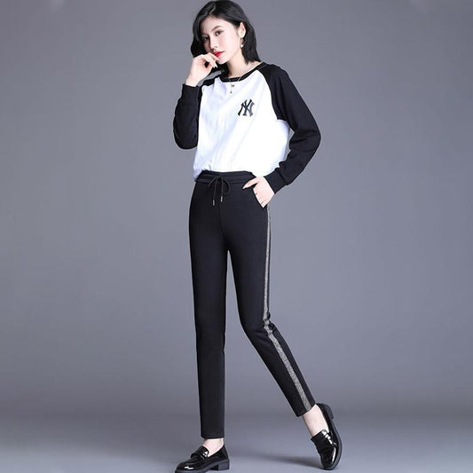 Summer Thin Ladies All-match Loose and Thin High Waist Fashion Trend Girls Plus Size Sports Casual Pants