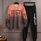 Men's Round Neck Sweater Suit Spring and Autumn New Loose Large Size Gradient Ins Korean Version of The Tide Brand Sportswear A Set of Student Tops