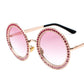 WTEMPO Retro Round Crystal Sunglasses Women Brand Designer Luxury Rhinestone Sun Glasses For Women 2