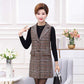 Women's Plaid Vest Jacket Mid-length Sleeveless Women's Waistcoat Suit Waistcoat Women's Mid-length Sleeveless Jacket Slim and Thin