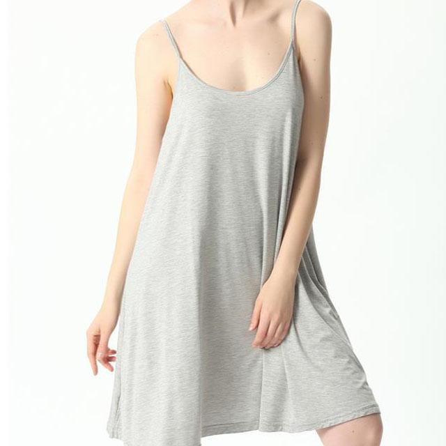 Women's Summer Simple Plus Size Medium Length Loose Sling Vest Solid Color Sleeveless Dress