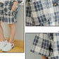 Boys Summer Suits Three-piece Suits Boys and Girls Suits Plaid Shorts Clothing