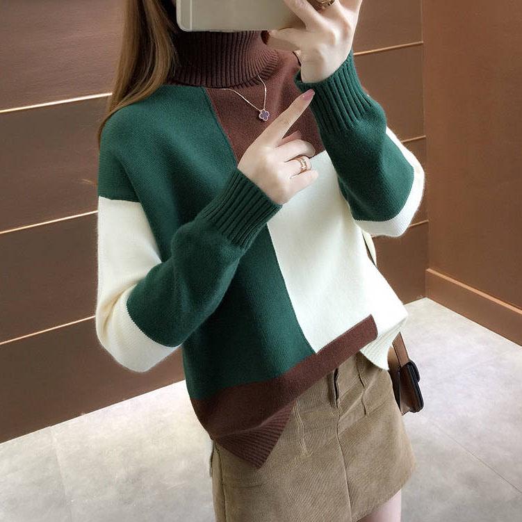 Women Sweater Turtleneck Long Sleeve Knitted Sweater Women Winter