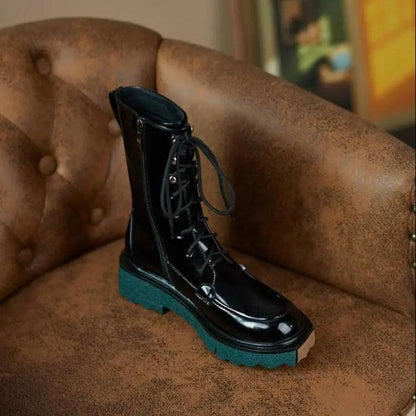 Boots Woman Martin Boots Thin Section Thick-soled Women's Boots Were Thin In The Tube Knight Boots Single Boots Leather Boots