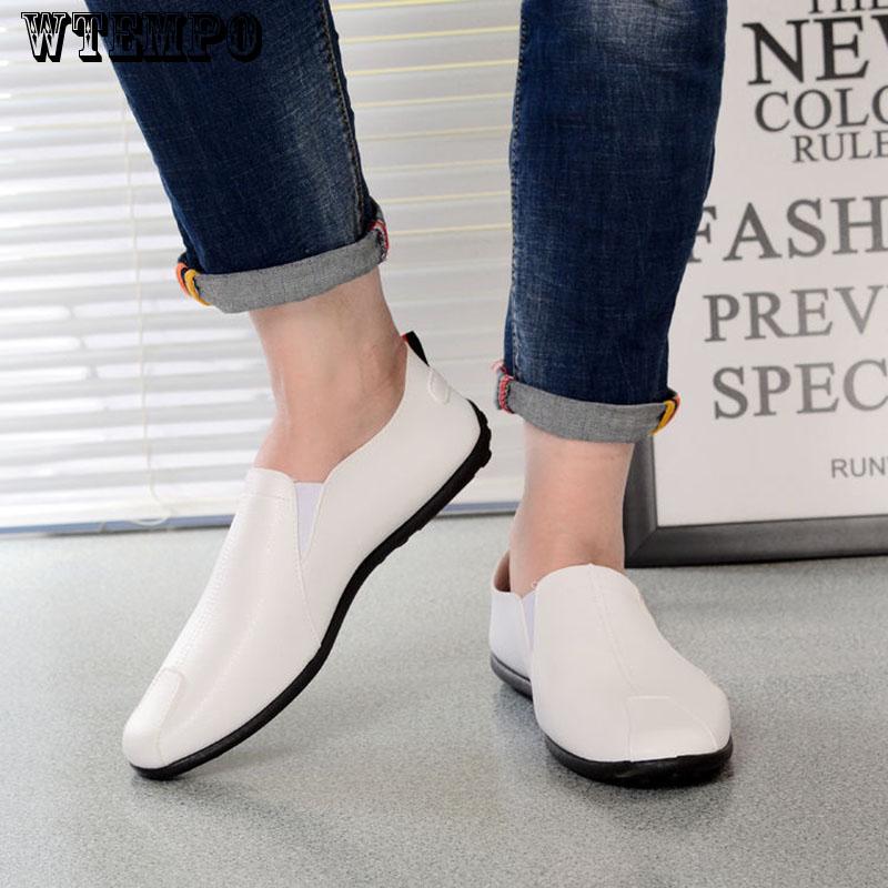 Mens Shoes Casual Summer Men Loafers Leather Moccasins Breathable Slip on Shoes