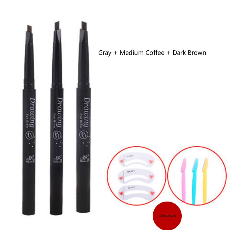 Send eyebrow stickers eyebrow knife eyebrow pencil waterproof sweatproof natural lasting non-fading