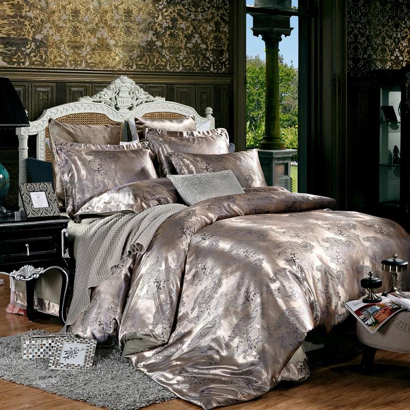 4pcs Home Bedding Set Luxury Jacquard Bedding Set Queen Size Duvet Cover Set Bedlinen Quilt Cover