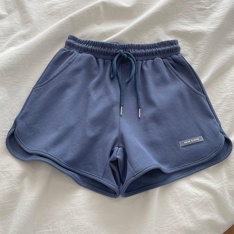 Sports Shorts Women's Spring and Summer High Waist Thin Solid Color Wide Leg Three-point Pants Home Shorts