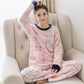 Autumn and Winter Thick Korean Flannel Ladies Pajamas Coral Fleece Loose Casual Cute Plus Size Home Service