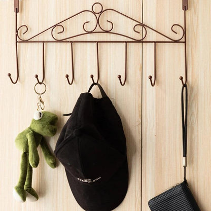 2 Pieces Door Hook Hanger Bedroom Bathroom European Style Coat Rack Door Hanging Bag Door Back Wrought Iron Clothes Hanger Wall Hangering