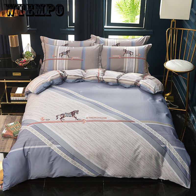 4 Pcs Set Pillowcase Soft Comfortable Bedding Set Home Quilt Cover Set Queen King Size