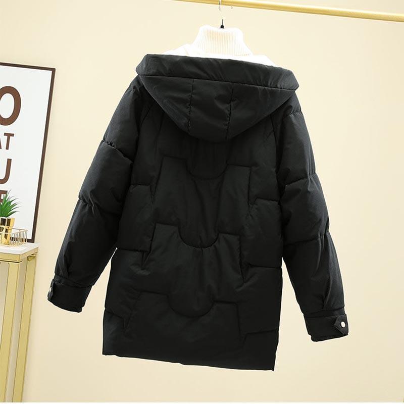 Women's Winter Loose Padded Padded Coat Mid-length Hooded Coat