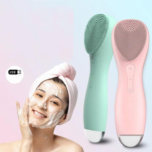 Electric Facial Cleanser Pore Cleaner Silicone Facial Cleanser Female Facial Cleansing Artifact Massage Vibrating Facial Brush Tool