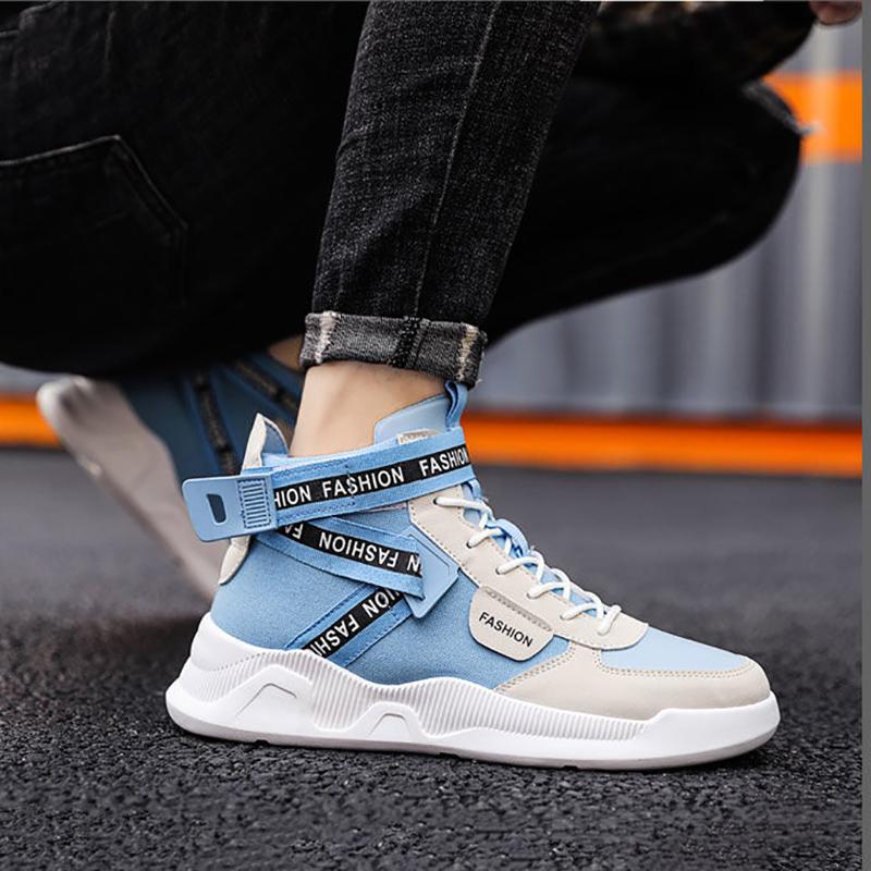 Men's Inner Heightening Martin Boots Men's High Top Casual Shoes Men's Deodorant Shoes