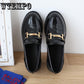 Metal Buckle Decoration Oxford Shoes Woman Patent Leather Moccasins Flats Ladies Casual Loafers