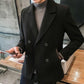 Fashion Trend Slim Men's Windbreaker Short Suit Collar Double-breasted Woolen British Style Wool Coat