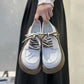 Ladies Small Leather Shoes British Style Spring College Style Jk Lace-up Thick-soled Shoes Girls Thick-bottomed Thick-heeled Loafers