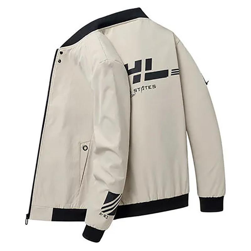 Stand-up Collar Baseball Uniform Jacket Men's Jacket Autumn and Winter Youth Korean Style Trend Solid Color Jacket
