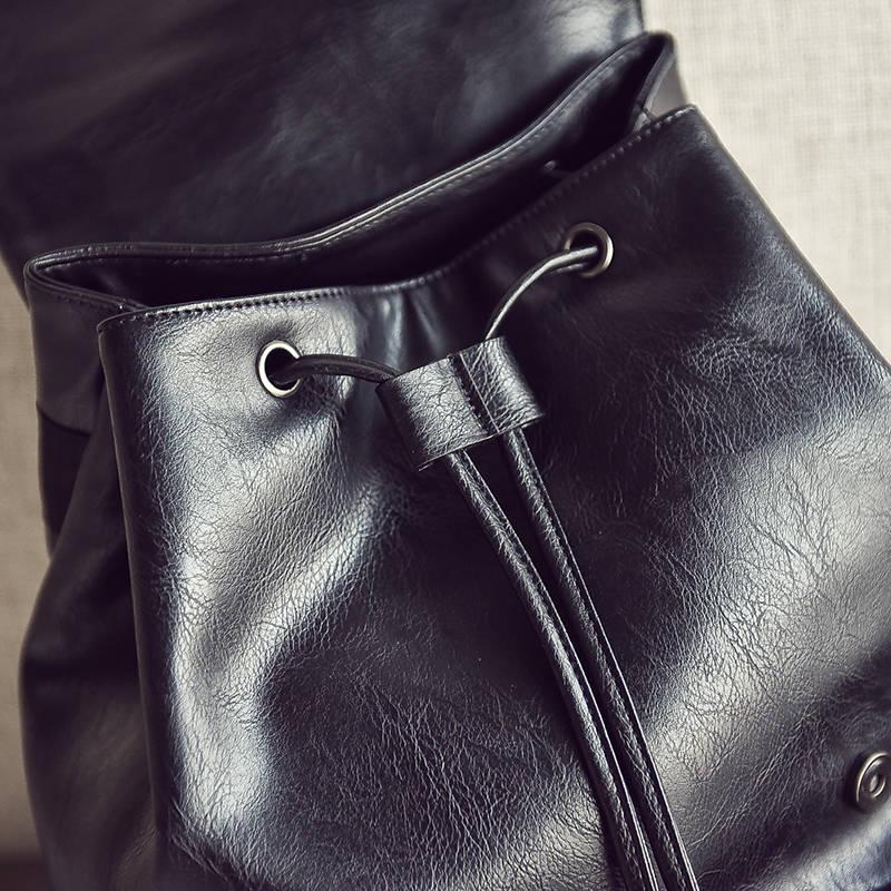 Multifunction Leather Backpack Male Bag Fashion Waterproof Travel  Laptop Backpack Men