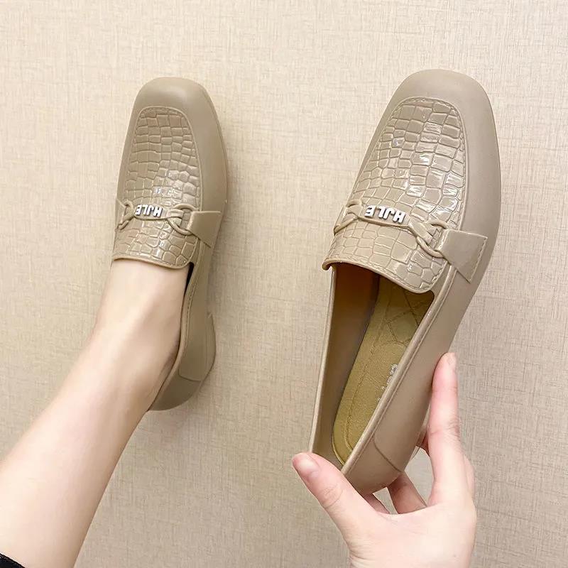Women's Rain Boots Shallow Mouth Waterproof Low-top Short Tube Spring and Autumn Outer Wear Kitchen Non-slip Wear-resistant Soft-soled Work Shoes