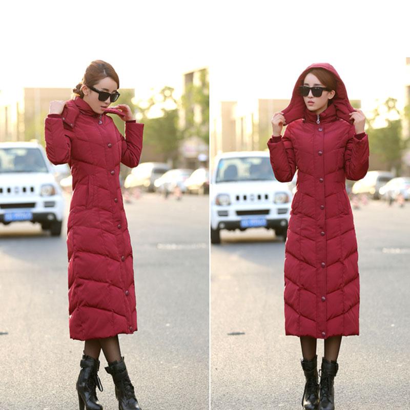 Winter Duck Down Jacket for Women Hooded Puffer Jacket  White Duck Down Coat Thick Warm Long Parkas Coat  Female Outwear