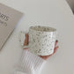Korea Ins Style Coffee Cup Niche Retro Mug Splash Ink Wave Dot Ceramic Water Cup Female Milk Breakfast Cup