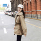 Artificial Wool Is Soft and Comfortable To Overcome The Mid-length Women's Waist and Thin Loose Warm Cotton Jacket Ladies Plus Velvet Jacket Parker