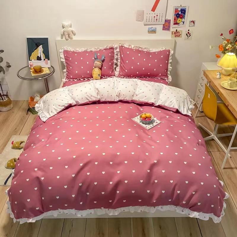 Bed Four-piece Wave Point Flower Bed Linen Is Set of 1.8 Meters 2 Meters Bed Home Bedding Four Seasons Universal