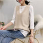 Autumn and Winter Short Loose Bottoming Shirt Waistcoat All-match V-neck Sweater Fashion Sleeveless Women's Vest