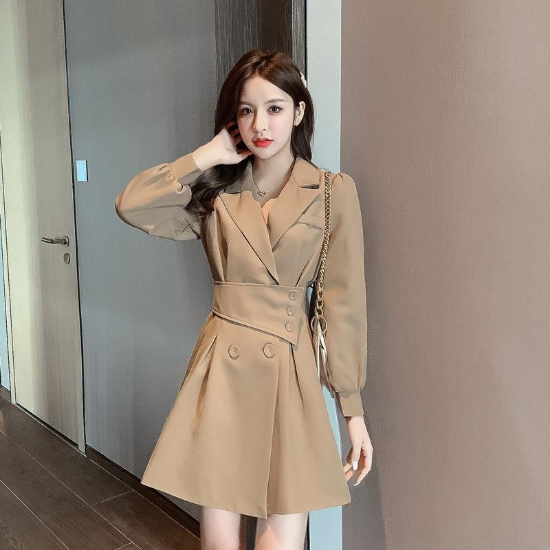 Women's Dress Long Sleeve Turn-down Collar Knee-length Daily Wear Dating Party Office