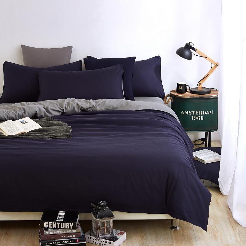 Bedding Solid Color Double Combed Matte Four Piece Set  Dormitory Simple Quilt Cover Bed Sheet