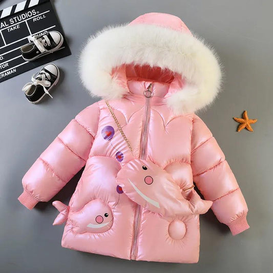 Girls' Winter Clothes Cotton-padded Clothes To Keep Warm, Baby Down Cotton-padded Clothes, Children's Wash-free Cartoon Padded Jacket Trend