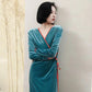 Women's Elegant Gold Velvet Long-sleeved Pajamas Japanese Kimono Nightdress Autumn Spring Nightgown Simple Loose Solid Color Robe