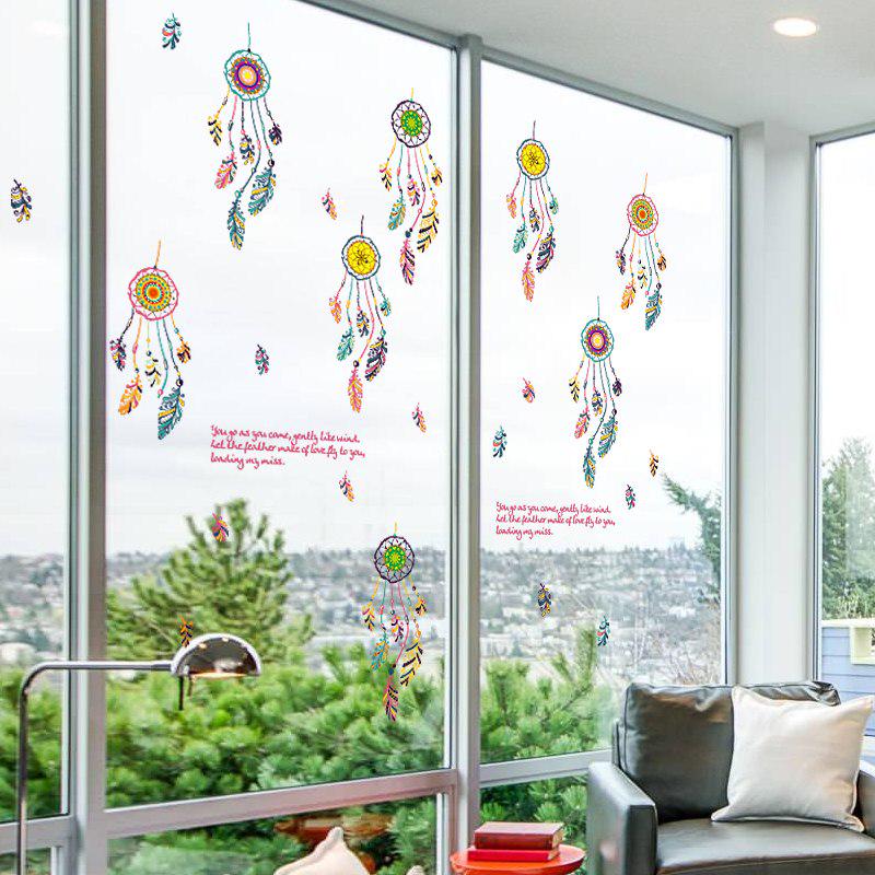 [sticker ]Windbell Feather Wall Stickers Bedroom Living Room Window Home Decoration Decals Children