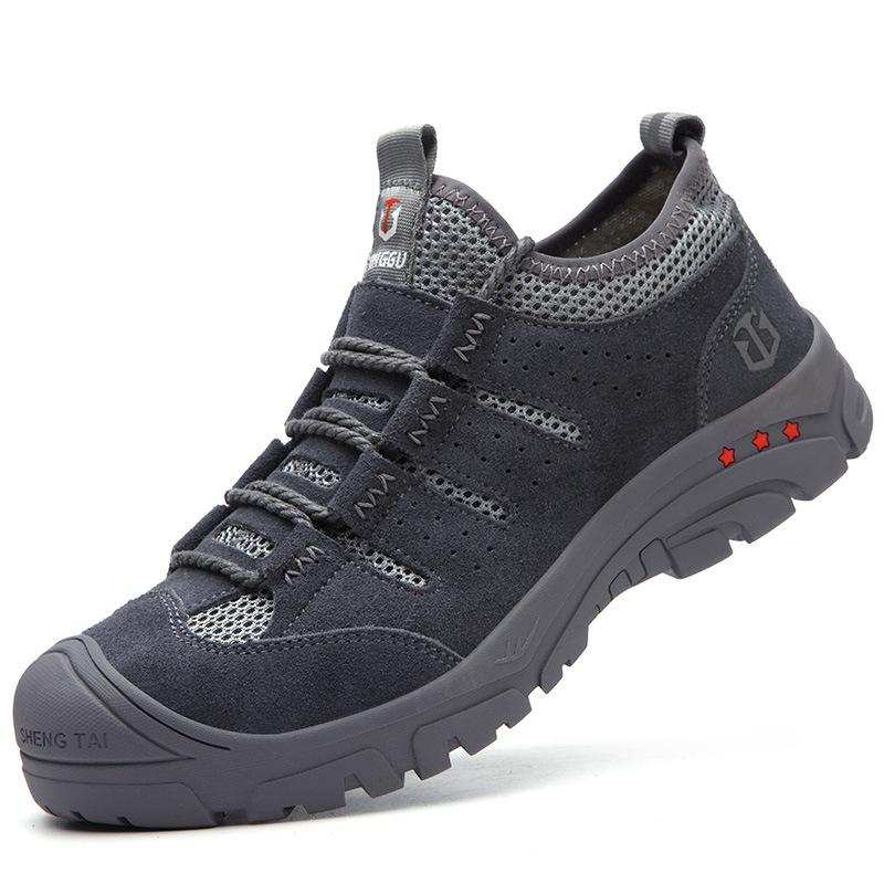 Men's Steel Toe Safety Shoes Breathable Work Boots Men Puncture-Proof Work Sneakers